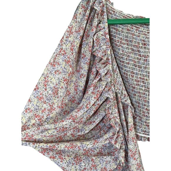 Retro Floral Top 5x Pink Feminine Crop Ruffle Boho Dainty Western 80s Chic Indie - Picture 3 of 12